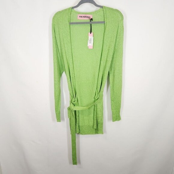 NWT Pink Memories 11035 LUREX HELEN Cardigan - Green Size 44 - Picture 3 of 12
